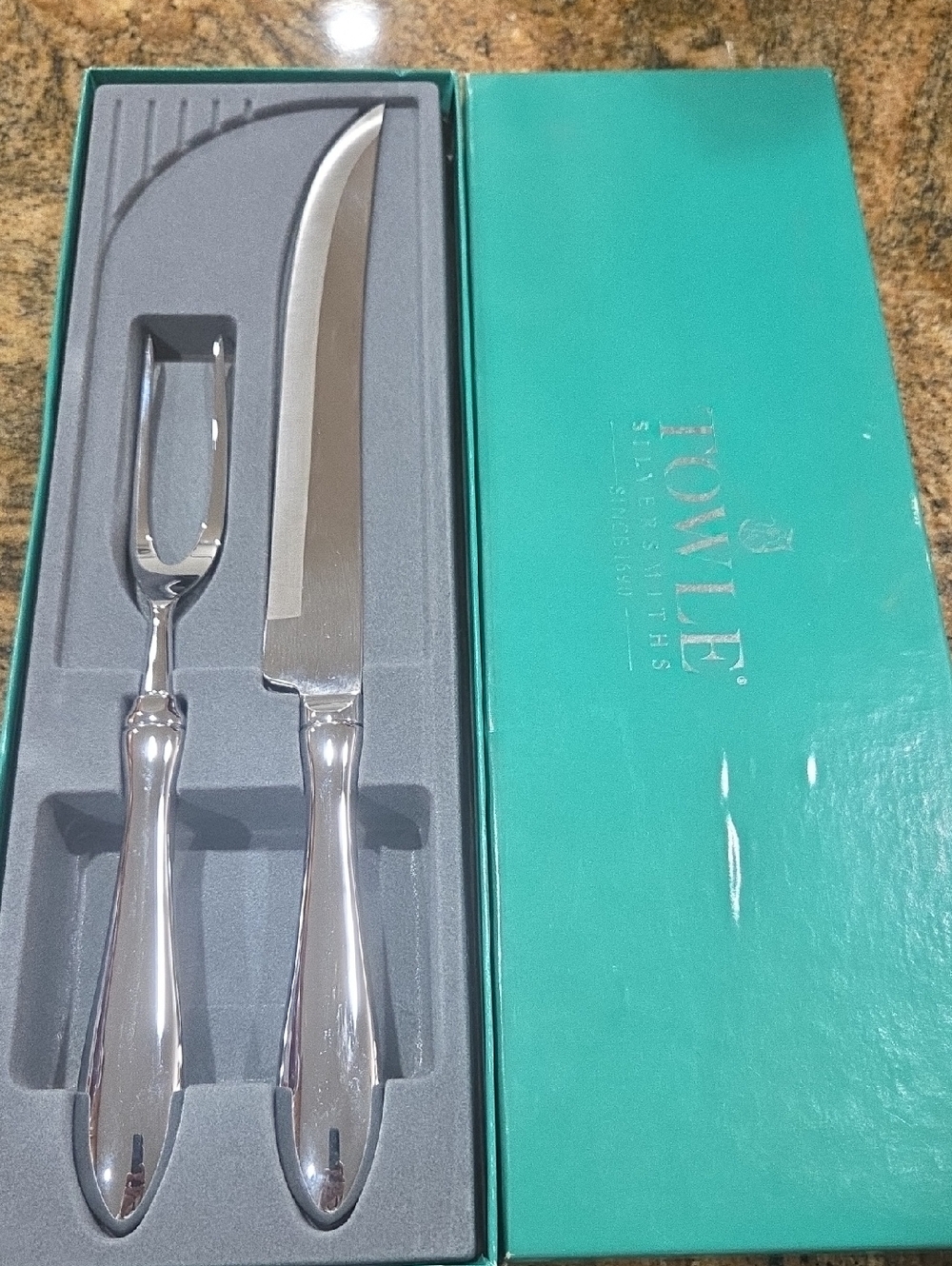 Silver 2 Piece Carving Set By Towle Silversmiths In Excellent Condition! - Picture 2 of 8